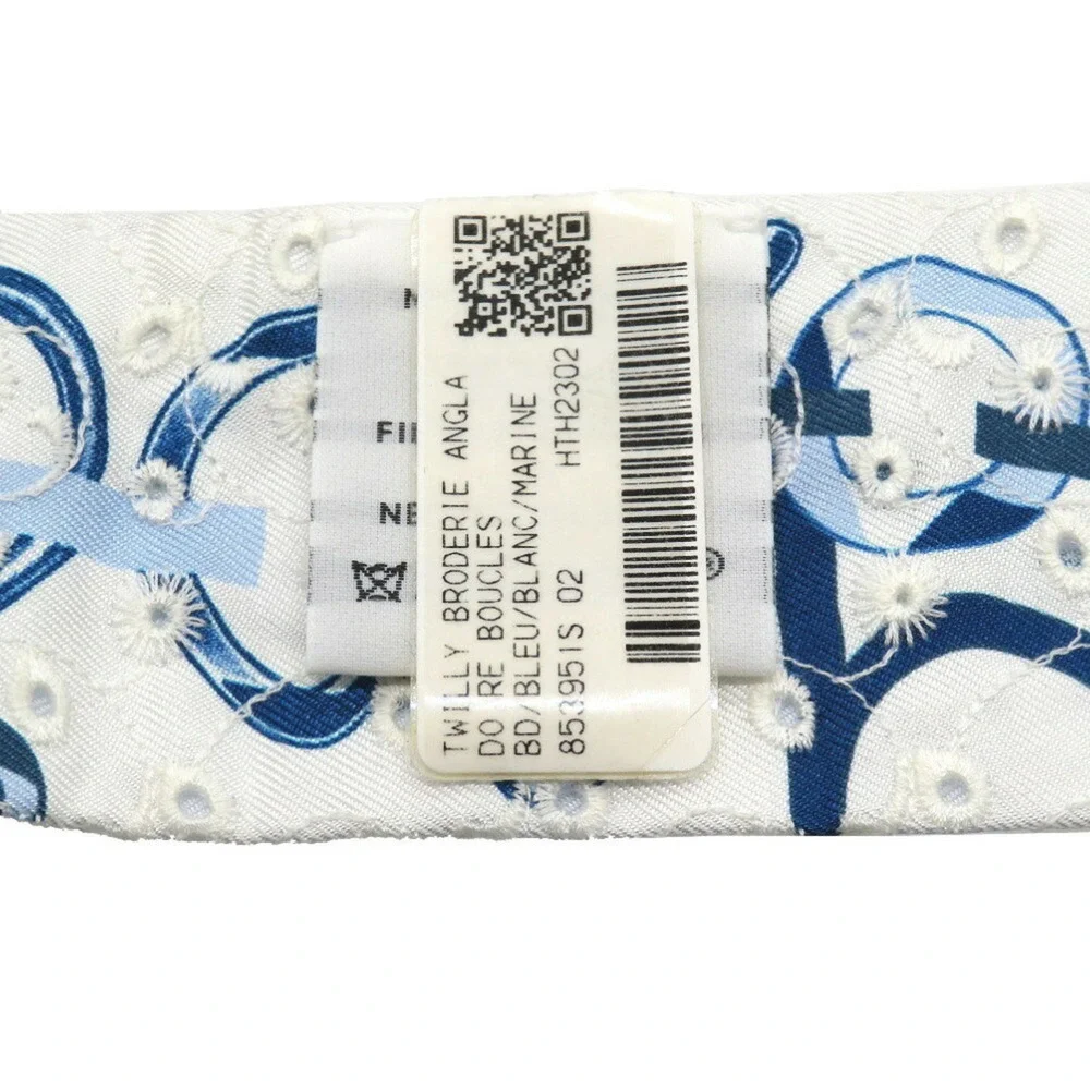 HERMES Authentic Blue Silk Scarf